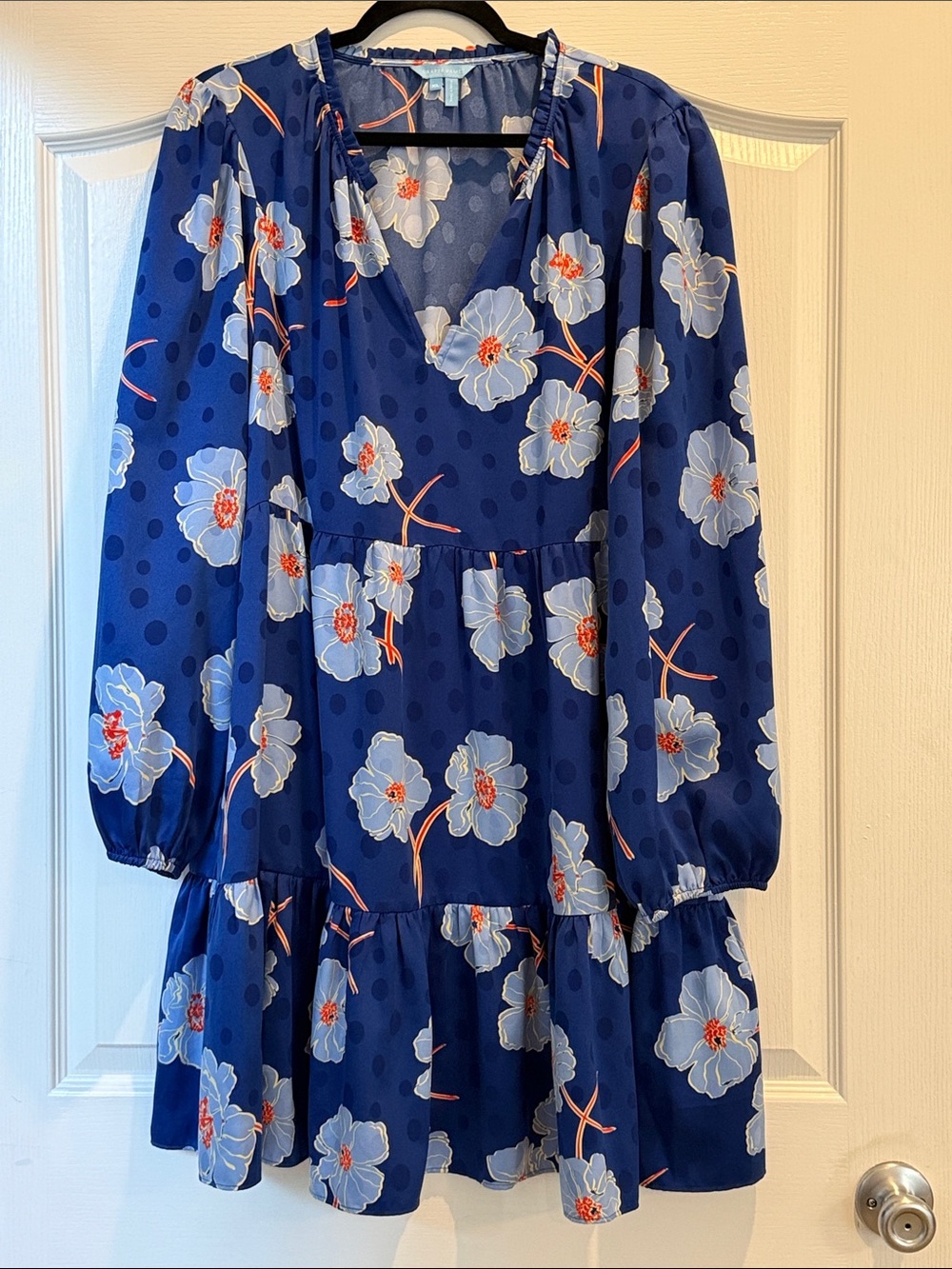 Draper James Navy Blue Floral Midi Dress